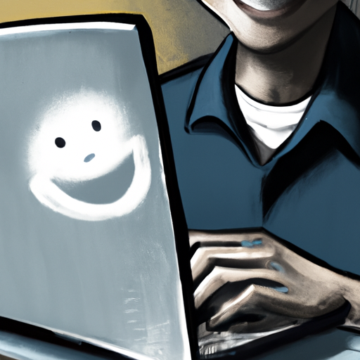 Person Typing On Laptop With Smile Digit 512x512 74854569
